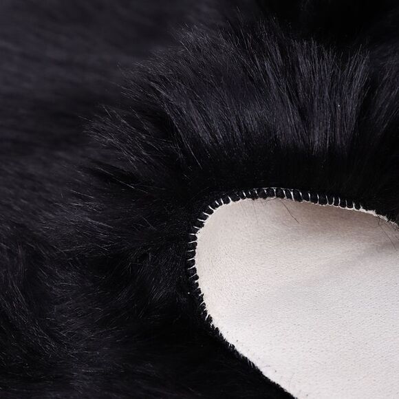 Soft Faux Fur Rug Indoor Fluffy Area Rugs Rectangle Floor Mat 2 x 3ft Black - Picture 3 of 6